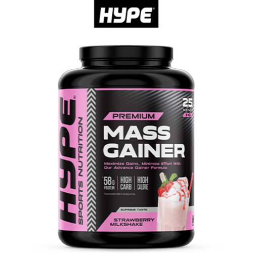 Hype Mass Gainer Protein Strawberry Milksake - Supplements