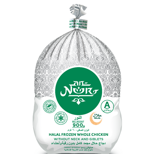 AN NOOR Frozen whole chicken, 0.8-1.5 kg, Halal