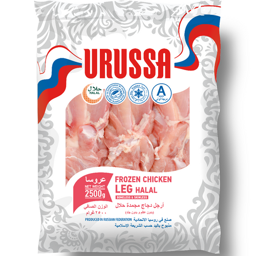URUSSA Frozen chicken leg (boneless, skinless), 2.5 kg, Halal