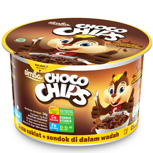 Choco Chips Cup 34gr (Plain, Choco, Strawberry Milk)
