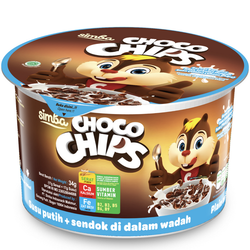 Choco Chips Cup 34gr (Plain, Choco, Strawberry Milk)
