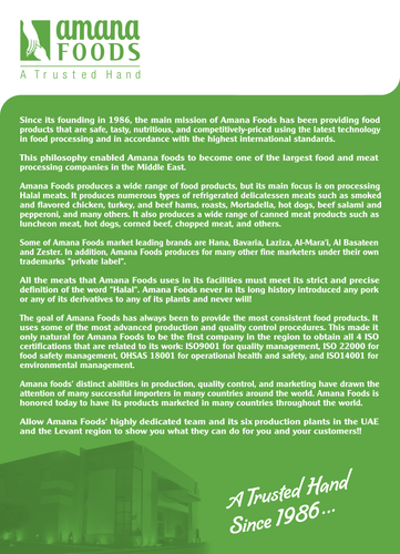 AMANA FOODS , WHO WE ARE