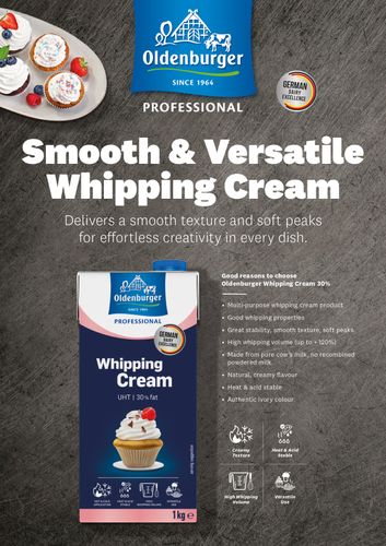 Oldenburger Whipping Cream 30% Sales Sheet