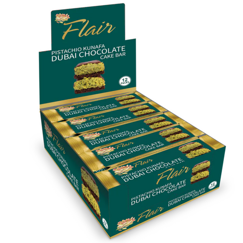Flair Dubai Pistachio Kunafa Chocolate Cake Bar