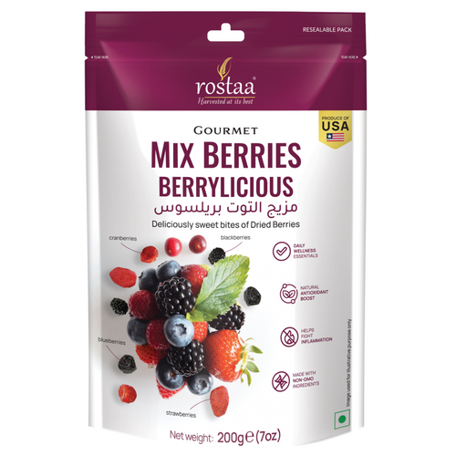 Rostaa Mix Berries Berrylicious 200g – Antioxidant-Rich Dried Fruit & Nut Mix, Healthy Snack