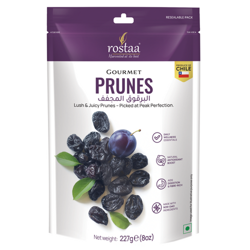 Rostaa Prunes 227g – Naturally Dried Prunes for Digestive Health & Snack