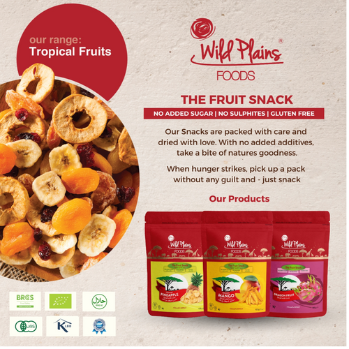 Dried Tropical Fruits: Pineapple, Mango, Dragon Fruit & Banana