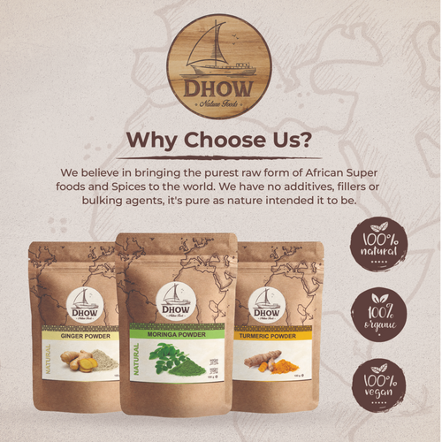 Herbs, Powders, Spices & Lattes: Moringa, Turmeric, Baobab etc.