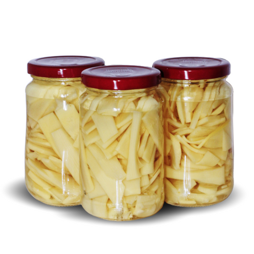 Canned Bamboo Shoots in Glass Jars