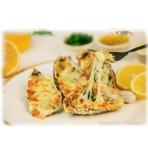 Oyster Cheese with Spinach and Garlic Butter