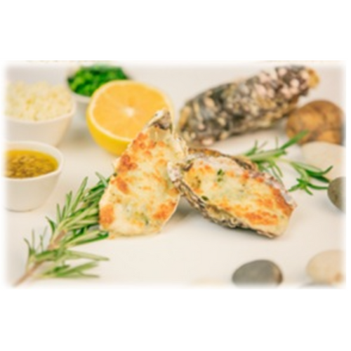 Oyster Cheese with Spinach and Garlic Butter