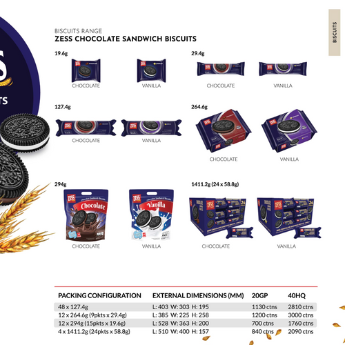 Zess Chocolate Sandwich Biscuits