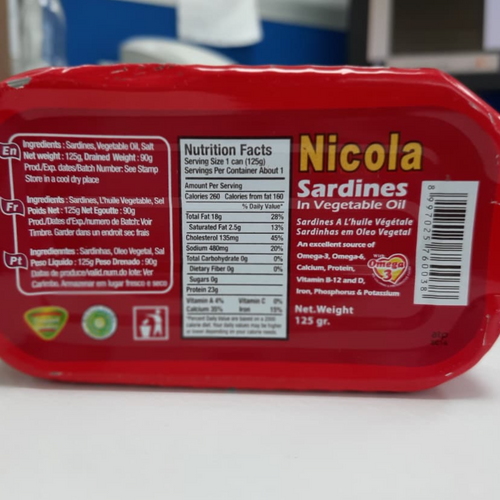 NICOLA SARDINES IN VEGETABLE OIL