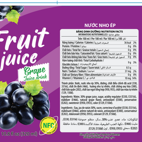 Fruit juice Grape flavor 320ml 30%