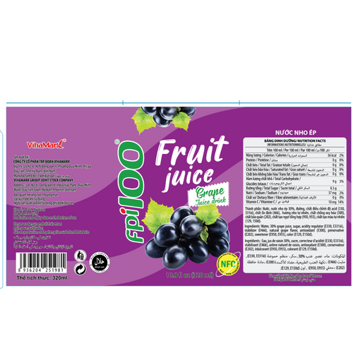 Fruit juice Grape flavor 320ml 30%