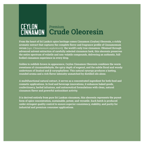 Premium Ceylon Cinnamon Crude Oleoresin