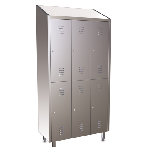 Stainless steel 6 doors locker 6 doors locker 1000x480x2040 mm.