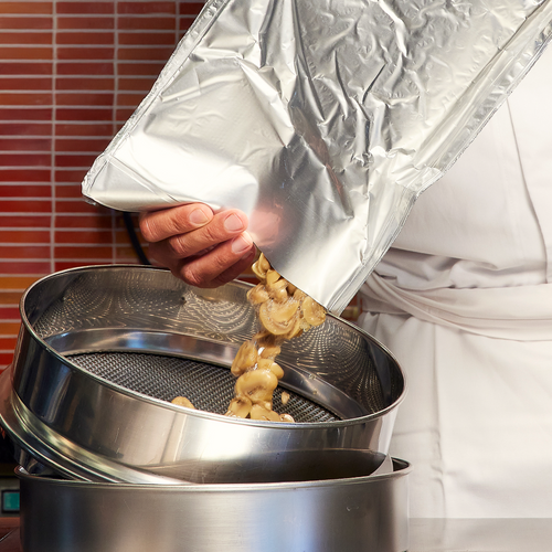 Ecopouch sous vide mushrooms