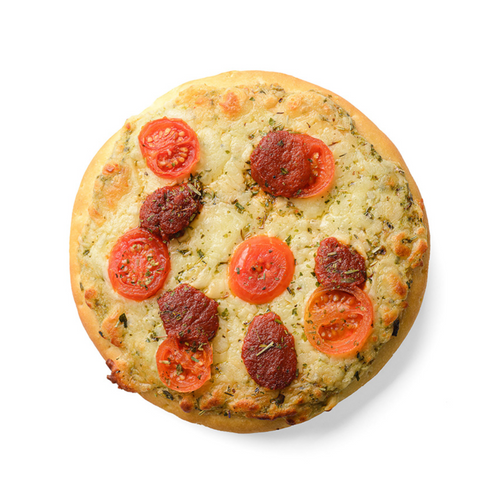 Mini Pizza with Mozzarella and Sauce with Sun-dried Tomatoes