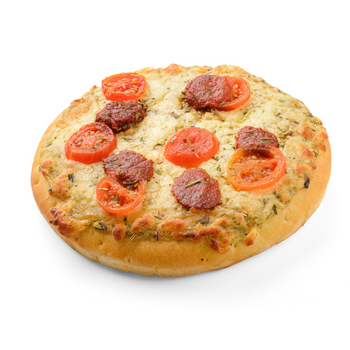 Mini Pizza with Mozzarella and Sauce with Sun-dried Tomatoes