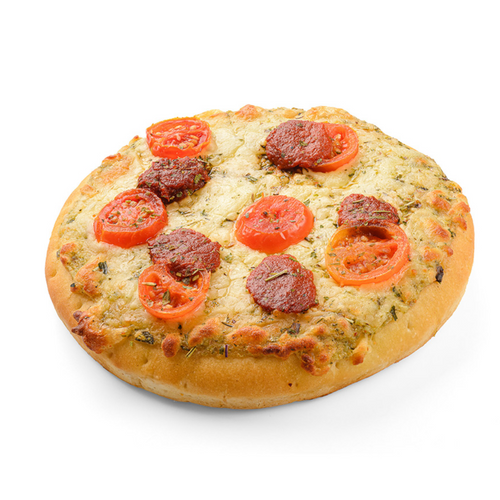 Mini Pizza with Mozzarella and Sauce with Sun-dried Tomatoes