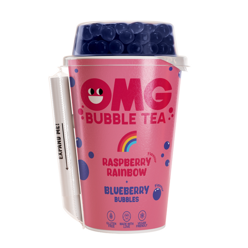 OMG Bubble Tea Hibiscus Raspberry Tea with Blueberry Bubbles