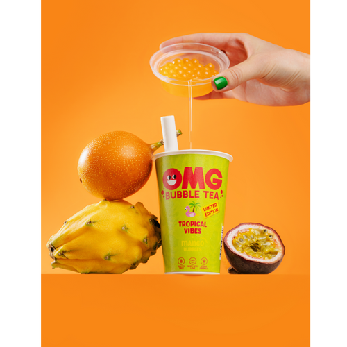OMG Bubble Tea Yerba Mate Tropical Vibes Tea with Mango Bubbles