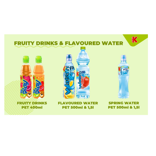 Kubus 100% juices, nectars, flavoured water, mousse.