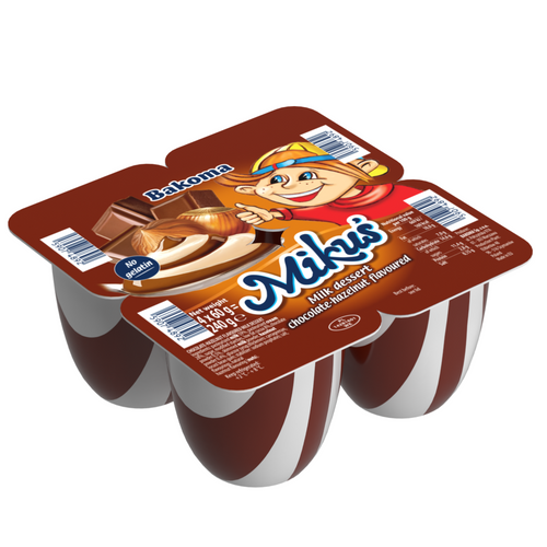 Bakoma Mikus double-layer milk dessert and pistachio dessert 4x60g
