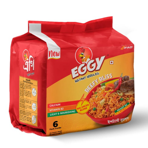 IFAD Eggy Instant Noodles Beefy Bliss Flavor 65gm x 6 x 12pack