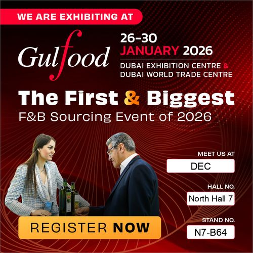 We are pleased to announce that we will be exhibiting at Gulfood 2025 this year as well. We warmly welcome all our partners, customers, and visitors to our stall. Your presence will be greatly appreciated.  We look forward to meeting you at Gulfood 2025 and showcasing our latest products and offerings.