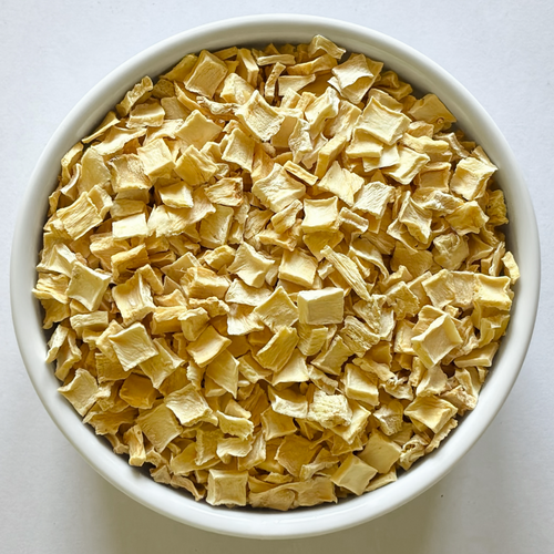Dried Parsnip root cubes and powder
