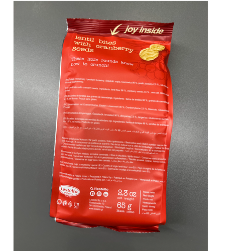 Lestello lentil bites with cranberry seeds 65g