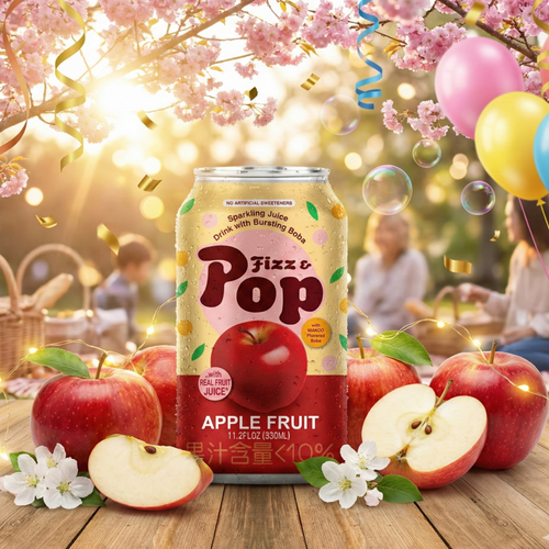 NULIFE FIZZ & POP SPARKLING JUICE DRINK WITH BURSTING BOBA APPLE FLAVOR