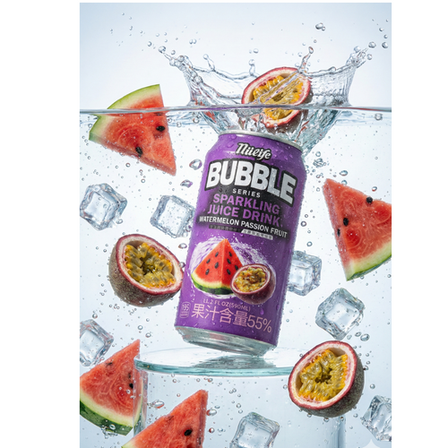 NULIFE BUBBLE SERIES SPARKLING JUICE DRINK WATERMELON PASSION FRUIT FLAVOR