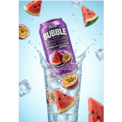 NULIFE BUBBLE SERIES SPARKLING JUICE DRINK WATERMELON PASSION FRUIT FLAVOR