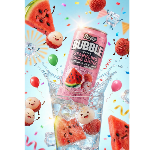 NULIFE BUBBLE SERIES SPARKLING JUICE DRINK WATERMELON LYCHEE FLAVOR