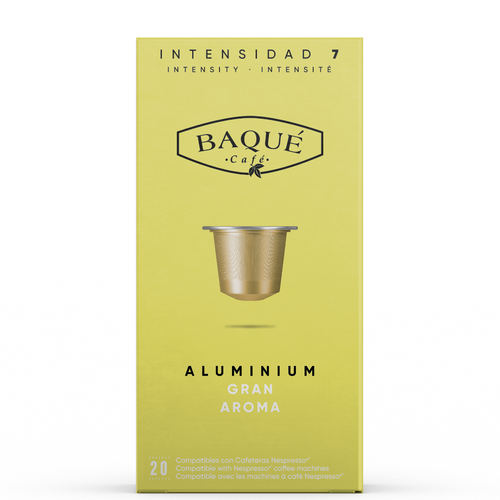 Aluminium coffee capsules compatible with Nespresso coffee machines