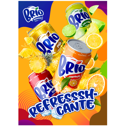 Carbonated Soft Drink Lime Lemon Brio 330 ml