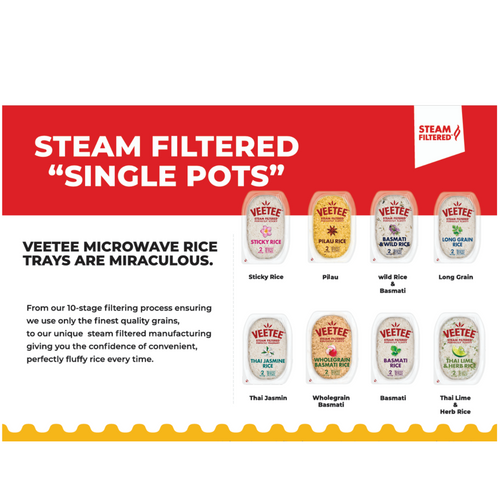 Vee Rice Microwave Rice - Single Pot - Gulfood 2026