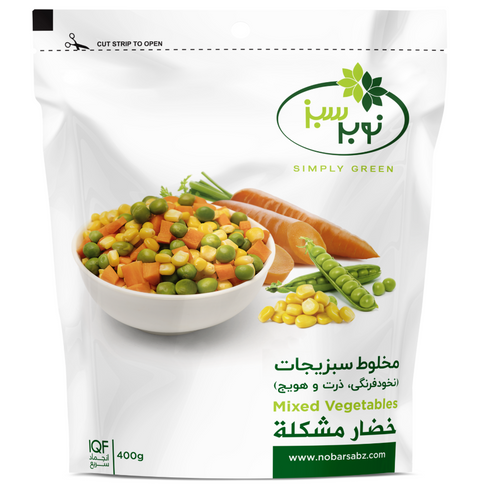 Nobar Sabz IQF Frozen Mixed Vegetables (Peas, Corn & Carrots)