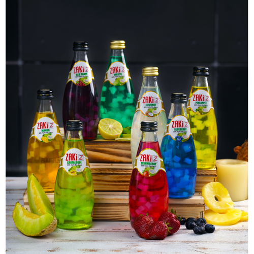 Nata de coco Drink, 8 flavor available. Glass