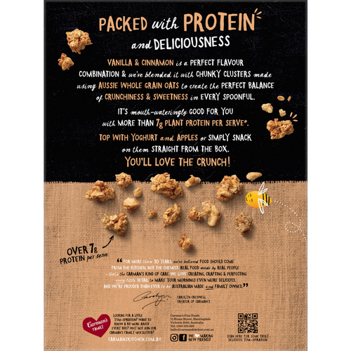 Carman's Protein Vanilla & Cinnamon Crumble Clusters 425g