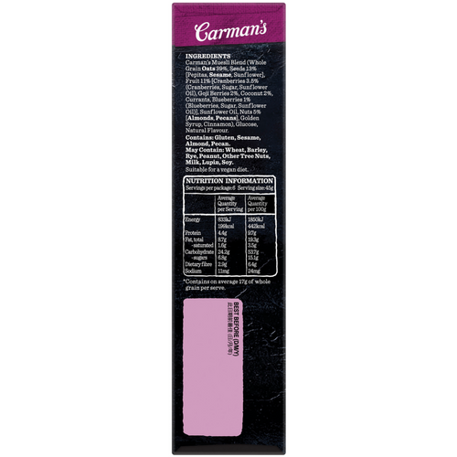 Carman's Super Berry Muesli Bar 6x270g
