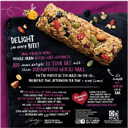 Carman's Super Berry Muesli Bar 6x270g