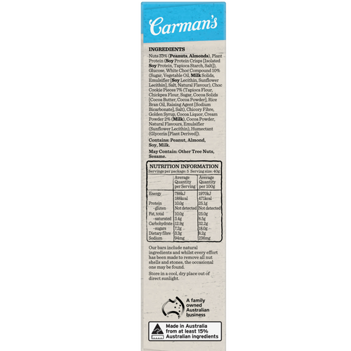 Carman's Cookies & Cream Protein Bar 6x200g