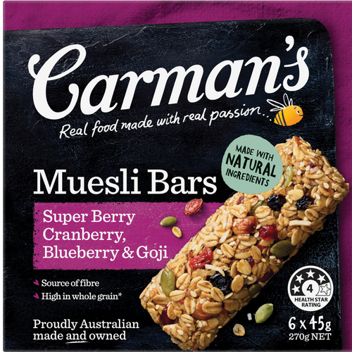 Carman's Super Berry Muesli Bar 6x270g