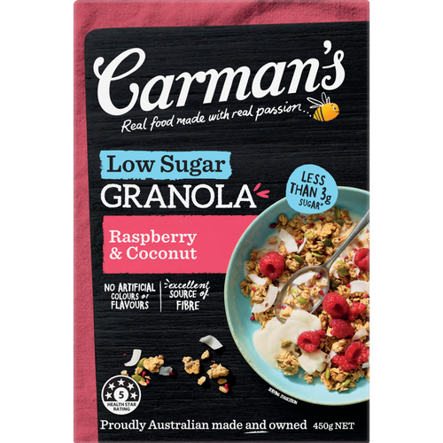 Carman's Low Sugar Raspberry & Coconut Granola