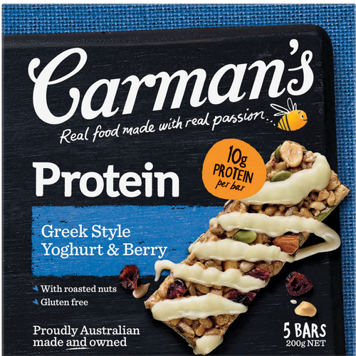 Carman's Greek Style Yoghurt & Berry Protein Bar 6x200g