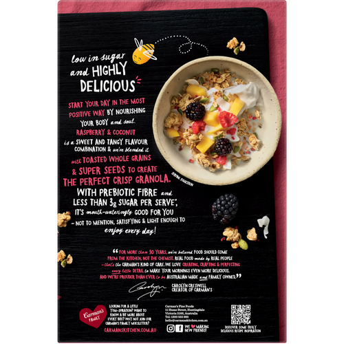 Carman's Low Sugar Raspberry & Coconut Granola